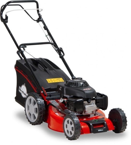 Herkules Rasenmäher mit Stahlblechgehäuse und Radantrieb. Mäher mit Honda-Motor